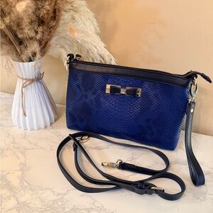 Elegant Blue Valentino Snake Print Women's Bag